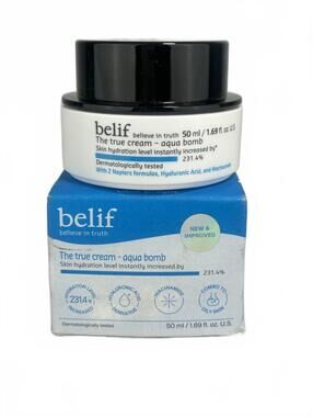 2/$60 belif Aqua Bomb Moisturizer 50ml The True Cream K Beauty Hydrating Gel NIB